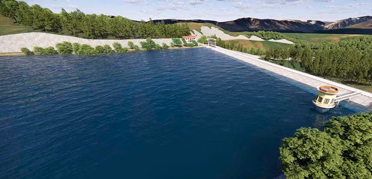 Hồ chứa nước Nậm Là có dung tích 2,43 triệu m3, được đầu tư xây dựng tại huyện Mường Nhé, tỉnh Điện Biên