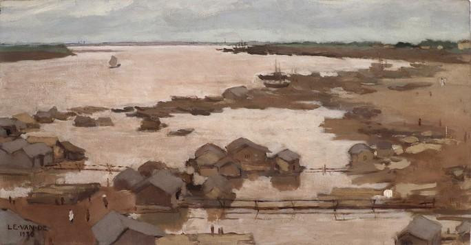 "Đôi bờ sông Hồng" (Les bords du fleuve Rouge) vẽ năm 1930 với chất liệu sơn dầu trên toan. Ảnh: Millon.com