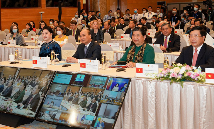 Lãnh đạo Quốc hội và Chính phủ Việt Nam cùng các đại biểu tại phiên khai mạc Đại hội đồng liên nghị viện ASEAN