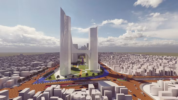 Phối cảnh sơ bộ một phần dự án TOD Hàng Xanh (Bình Thạnh, TP.HCM)