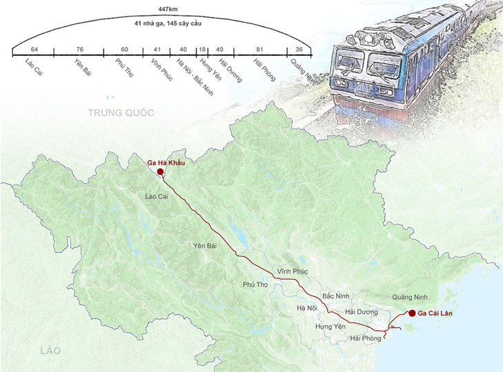 Hướng tuyến đường sắt Lào Cai - Quảng Ninh Hướng tuyến đường sắt Lào Cai - Quảng Ninh