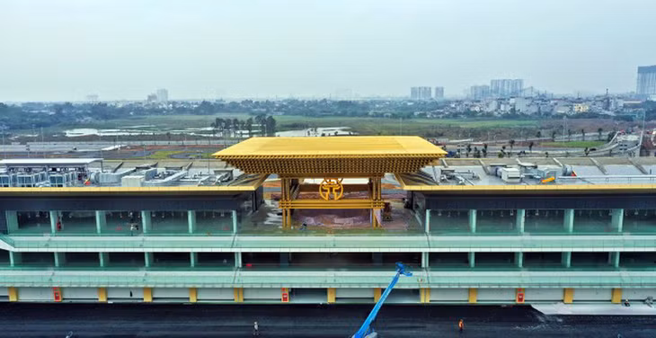 Toà nhà pit của đường đua Hà Nội tại Mỹ Đình