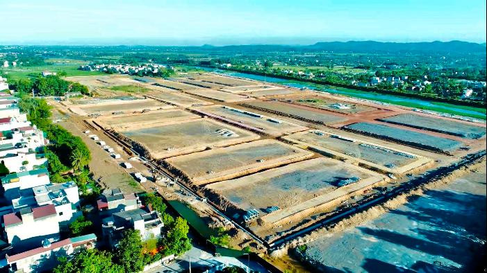 Dự án TNR Stars Bỉm Sơn đang hoàn thiện mặt bằng để tiến hành thi công các công trình hạng mục cảnh quan – tạo điểm nhấn về thành phố ven sông