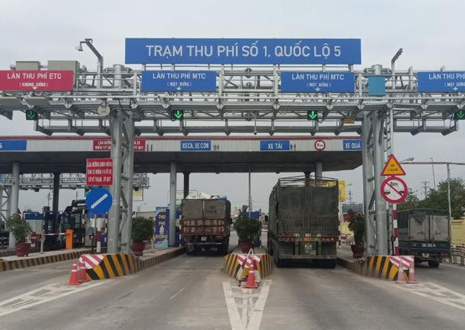 Quốc lộ 5 (Hà Nội - Hải Phòng), đã lắp đặt thu phí không dừng ETC