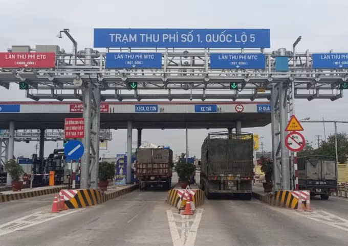 Quốc lộ 5 (Hà Nội - Hải Phòng), đã lắp đặt thu phí không dừng ETC