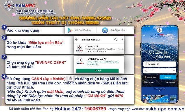 Ứng dụng CSKH của Tổng công ty Điện lực miền Bắc cung cấp dịch vụ điện trực tuyến dễ dàng và tiện ích.