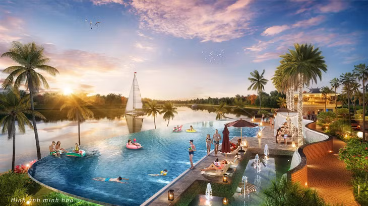 Khu đô thị cao cấp Sunneva Island như một biểu tượng của chất sống thượng lưu ven sông ở Đà Nẵng. Ảnh phối cảnh minh họa