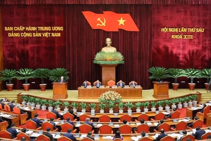 Hội nghị lần thứ 6 Ban Chấp hành Trung ương Đảng khóa XIII khai mạc sáng 3/10. Ảnh: VGP