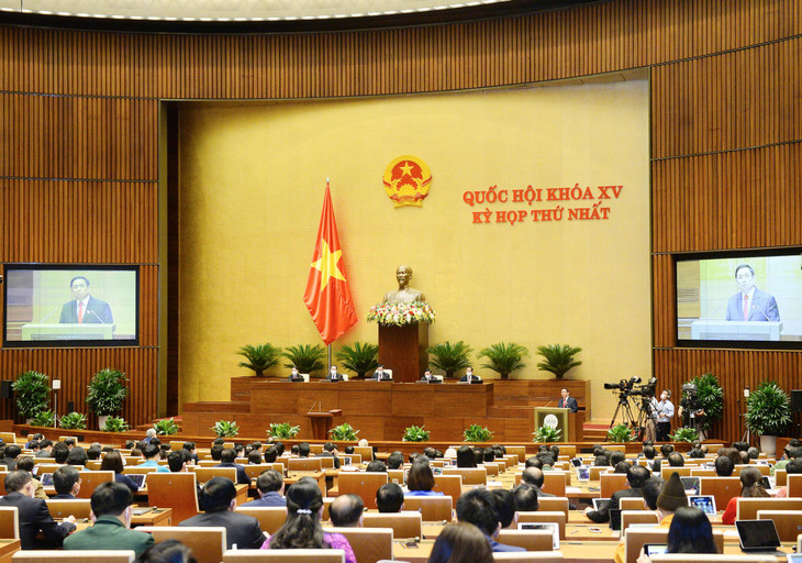 Quốc hội nghe Thủ tướng Chính phủ Phạm Minh Chính trình Quốc hội cơ cấu số lượng thành viên Chính phủ