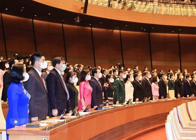 Các đại biểu thực hiện nghi lễ chào cờ