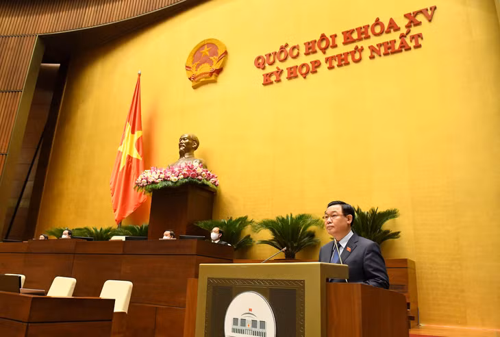 Chủ tịch Quốc hội Vương Đình Huệ phát biểu bế mạc Kỳ họp thứ nhất, Quốc hội khóa XV