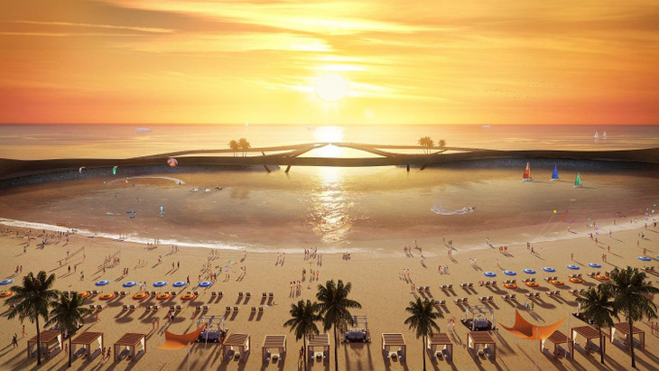 Cầu Hôn - công trình thu hút sự chú ý của truyền thông quốc tế từ khi chưa hoàn tất. Ảnh phối cảnh minh họa Sun Property