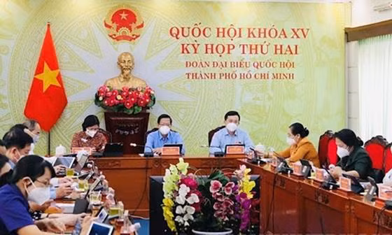 Đoàn Đại biểu Quốc hội thành phố Hồ Chí Minh họp trực tuyến.