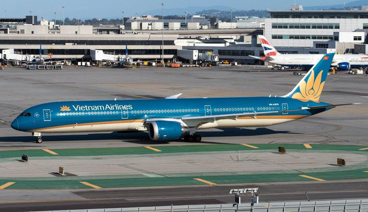 Máy bay của Vietnam Airlines trong một lần khai thác bay đến Mỹ