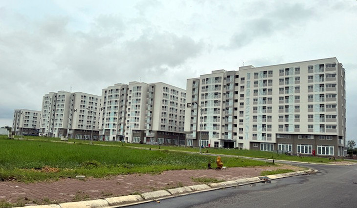 Dự án nhà ở xã hội đang xây dựng tại quận Cái Răng, TP Cần Thơ.