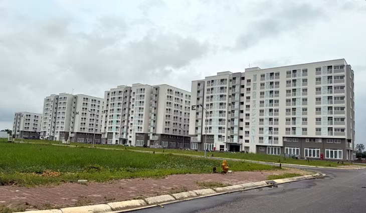 Dự án nhà ở xã hội đang xây dựng tại quận Cái Răng, TP Cần Thơ.