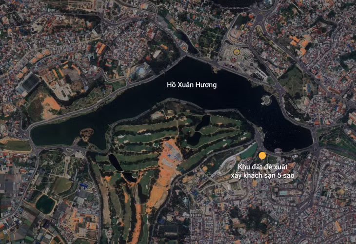 Vị trí khu đất vàng được đề xuất xây khách sạn 5 sao sát hồ Xuân Hương, TP. Đà Lạt