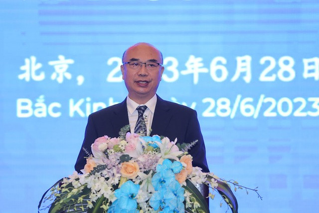 Phó Thủ tướng Trung Quốc Lưu Quốc Trung phát biểu tại Diễn đàn. Ảnh: VGP