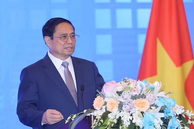 Thủ tướng Phạm Minh Chính phát biểu tại Diễn đàn. Ảnh: VGP