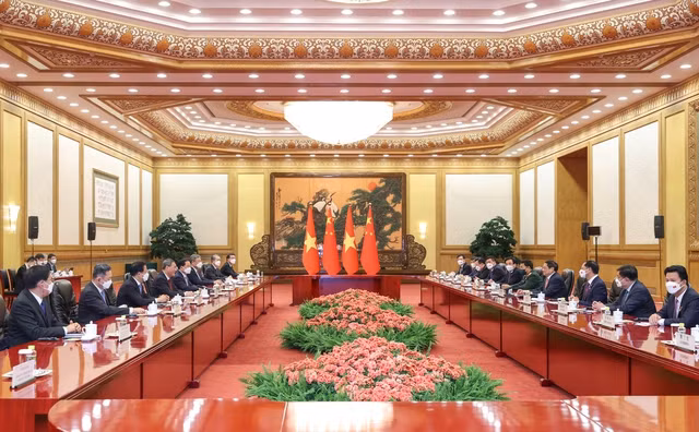 Quang cảnh buổi hội đàm. Ảnh: VGP