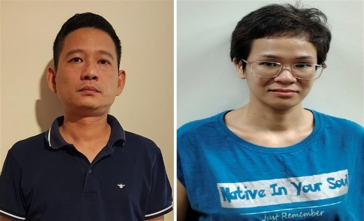 Các bị can (từ trái qua phải): Lê Xuân Tùng, Lê Thúy Quỳnh