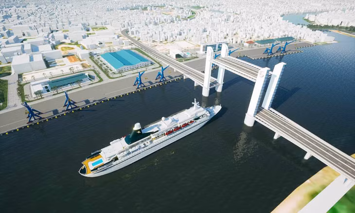 Thiết kế cầu Thủ Thiêm 4 có thể nâng tĩnh không lên 45 m