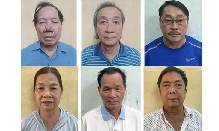 6 trong số 11 cá nhân mà Cục Cảnh sát kinh tế đề nghị làm rõ tài sản (từ trái qua, trên xuống): Lê Quang Thung, Huỳnh Trung Trực, Phạm Văn Thành Nguyễn Thị Gái, Nguyễn Công Tài, Nguyễn Trọng Cảnh