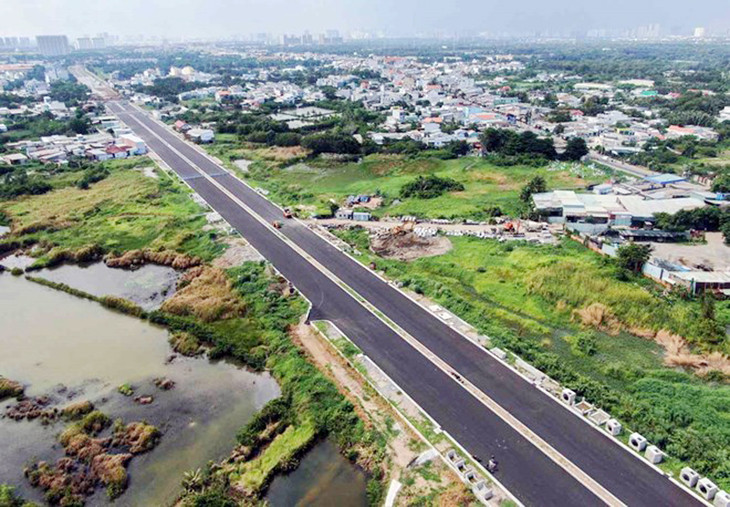 Đường song hành Quốc lộ 50 đang được đầu tư