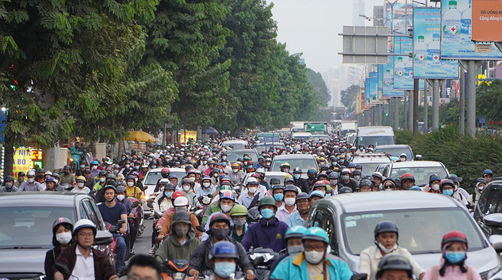 Ùn tắc trên đường Cộng Hòa