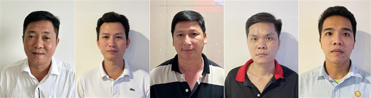 Các bị can (từ trái sang phải): Lê Trọng Hải; Trần Anh Tuấn; Nguyễn Minh Thơi; Nguyễn Văn Tuấn; Nguyễn Đình Nhân. Các bị can (từ trái sang phải): Lê Trọng Hải; Trần Anh Tuấn; Nguyễn Minh Thơi; Nguyễn Văn Tuấn; Nguyễn Đình Nhân.