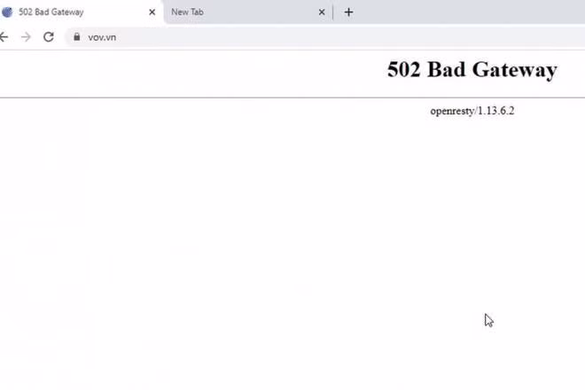 Thời điểm diễn ra tấn công mạng, độc giả không thể truy cập vào trang web của báo VOV