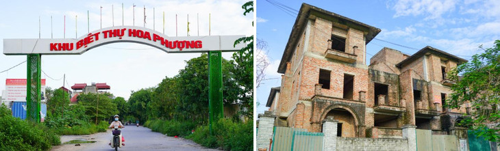 Đa phần, biệt thự tại đây mới được hoàn thành phần thô. Diện tích mỗi căn khoảng 300 m2.