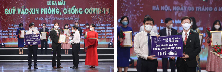 Đại diện Tập đoàn BRG trao ủng hộ 10 tỷ đồng tại sự kiện