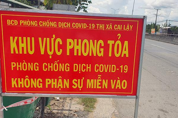 Thị xã Cai Lậy và huyện Cái Bè (Tiền Giang) giãn cách xã hội theo Chỉ thị 16 từ 0h giờ ngày 14/6