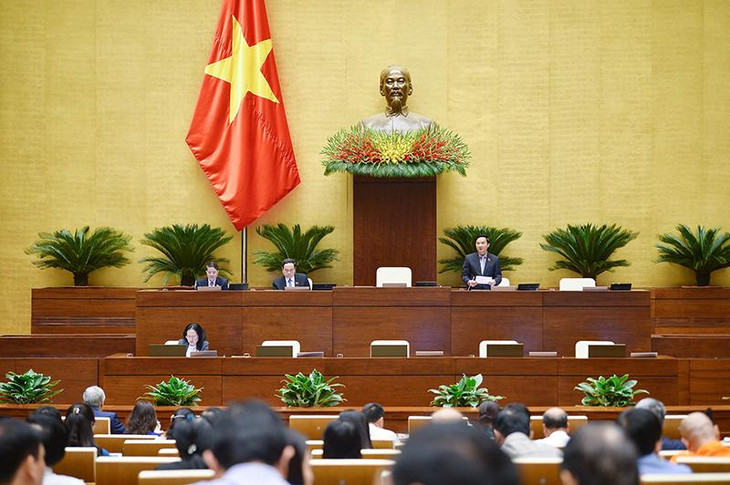 Phó Chủ tịch Quốc hội Nguyễn Khắc Định điều hành nội dung biểu quyết thông qua Luật Thanh tra (sửa đổi)