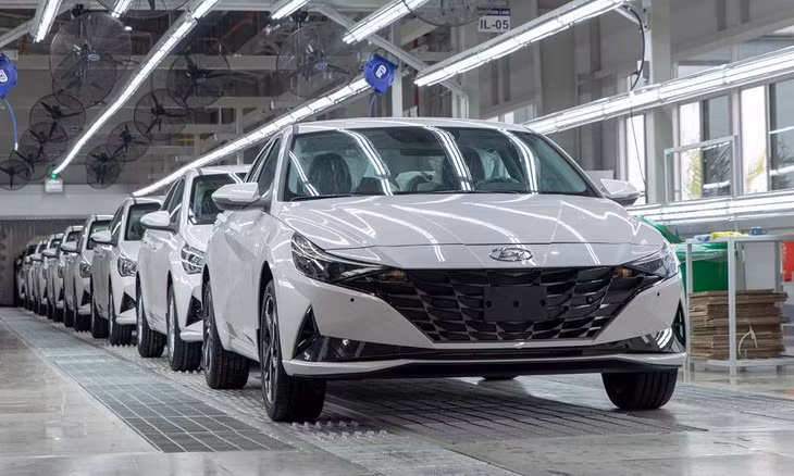 Mẫu sedan cỡ C Hyundai Elantra tại dây chuyền lắp ráp của nhà máy Hyundai thứ hai