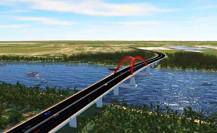 Phối cảnh cầu bắc qua sông Cần Giuộc