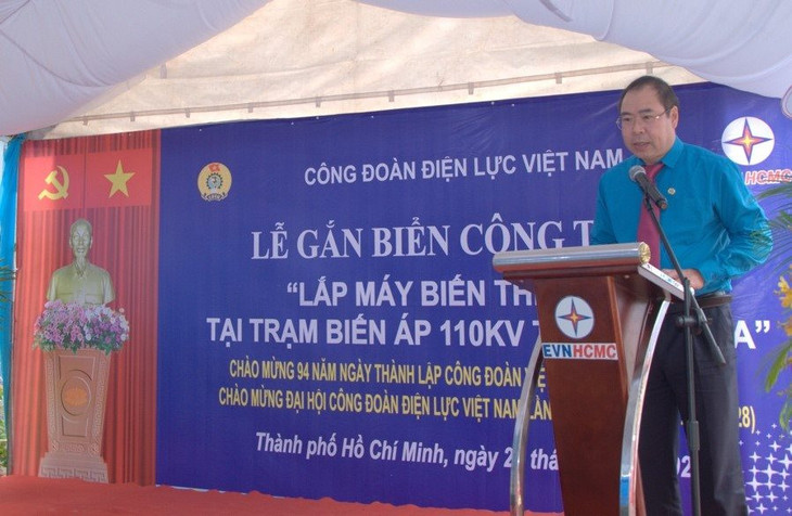 Ông Đỗ Đức Hùng - Chủ tịch Công đoàn EVN phát biểu chỉ đạo