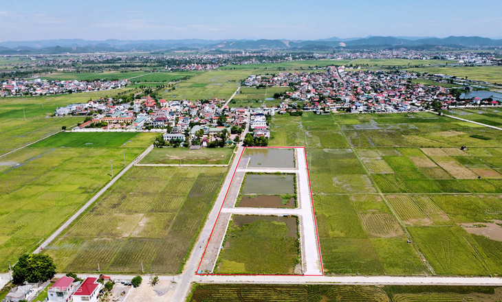 56 lô đất ở xã Quỳnh Hưng (khoanh đỏ) được huyện Quỳnh Lưu đề nghị tỉnh thanh tra