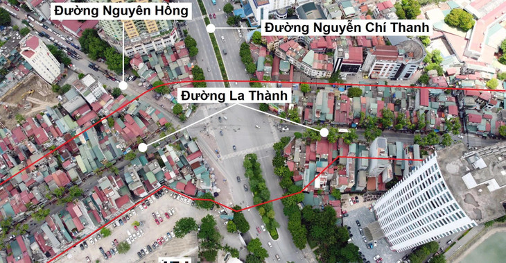 Trong khi đó, khu vực nút giao với đường Nguyễn Chí Thanh, nhiều nhà dân hai bên đường La Thành sẽ bị thu hồi.