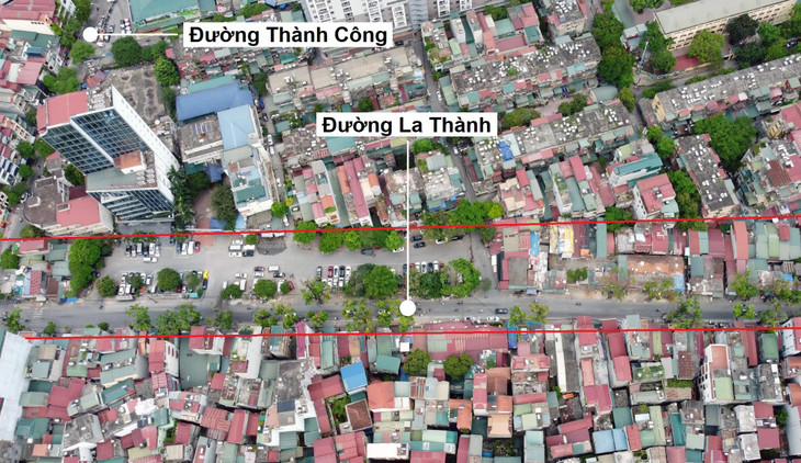 Khu vực qua nút giao La Thành - Thành Công.