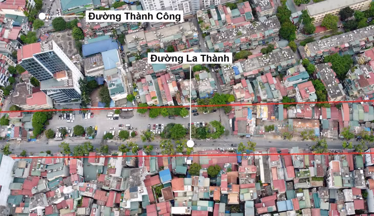 Khu vực qua nút giao La Thành - Thành Công.