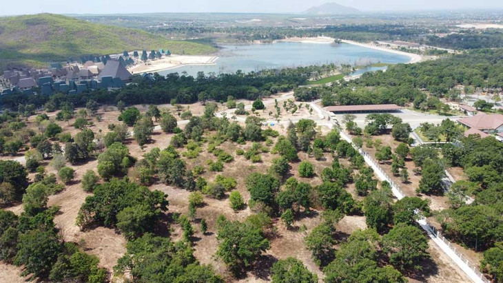 Một góc dự án rừng dầu Hồng Liêm, chưa có báo cáo đánh giá tác động môi trường nhưng chủ đầu tư là Tập đoàn Rạng Đông đã khai thác dự án du lịch sinh thái