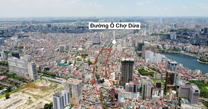 Khu vực thu hồi ở nút giao Láng Hạ - Giảng Võ - La Thành.