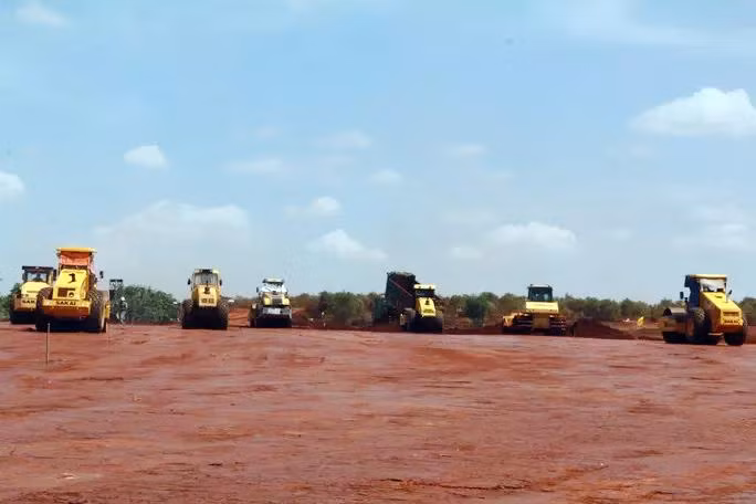 Một góc thi công tại sân bay Long Thành