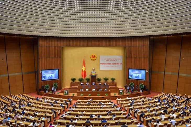 Hình ảnh phiên chất vấn và trả lời chất vấn đầu tiên của Ủy ban Thường vụ Quốc hội trong nhiệm kỳ khóa XV tại Phiên họp thứ 9 Hình ảnh phiên chất vấn và trả lời chất vấn đầu tiên của Ủy ban Thường vụ Quốc hội trong nhiệm kỳ khóa XV tại Phiên họp thứ 9