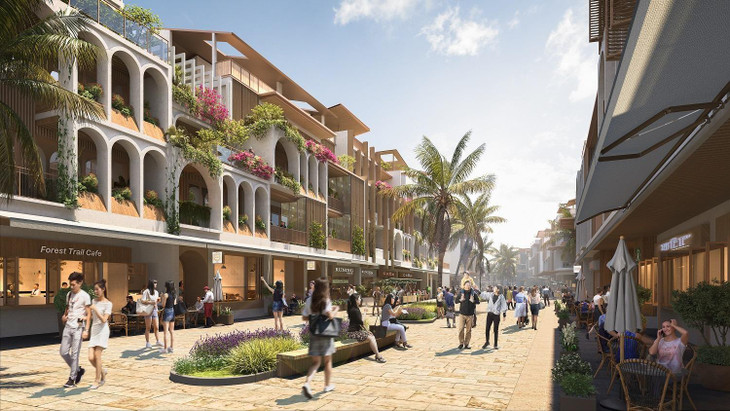 Từng shophouse tại Paradise Walk sẽ có những điểm nhấn khác biệt về kiến trúc. Ảnh phối cảnh minh họa