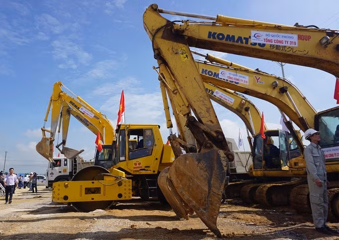 Hiện trường thi công cao tốc Mai Sơn - Quốc lộ 45