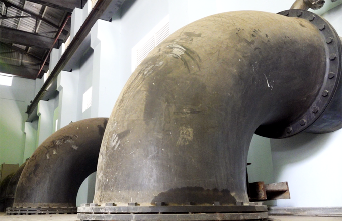 Hệ thống máy bơm công suất 640.000 m3 trong trạm bơm Đồng Diều, Quận 8 thuộc Dự án Cải thiện môi trường nước lưu vực Tàu Hũ - Bến Nghé - kênh Đôi - kênh Tẻ, giai đoạn 2