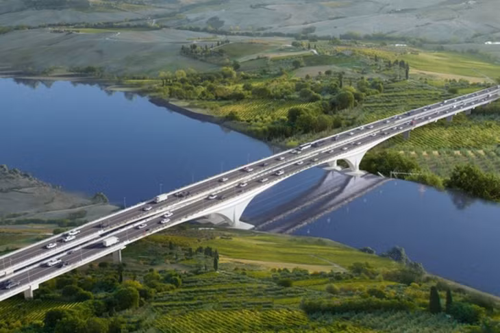 Phối cảnh cầu Vạn kết nối TP. Chí Linh và thị xã Kinh Môn